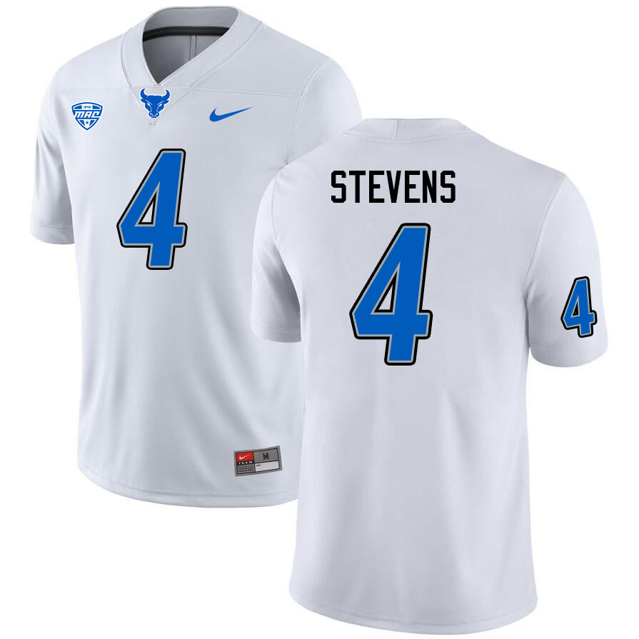 Buffalo Bulls #4 Jyaire Stevens College Football Jerseys Stitched Sale-White